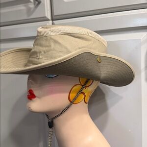 REI Trail Cap Sahara Paddler Sun Outdoors Hat, Beige Wide Brim Adjustable Fit